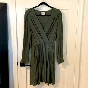 Maeve wrap style green dress
